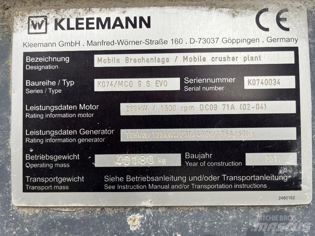 Kleemann MC 09 S Concasseur mobile