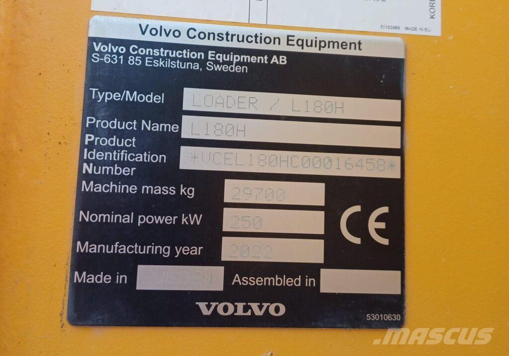 Volvo L180H Chargeuse sur pneus