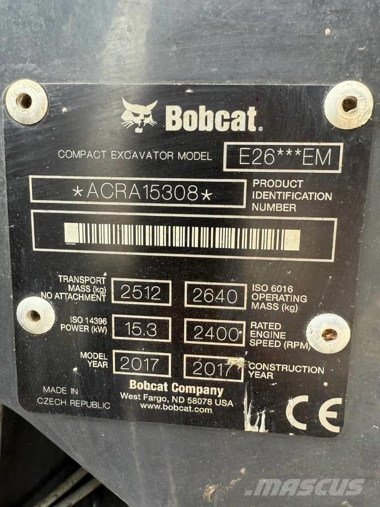 Bobcat E 26 EM Mini pelle < 7t