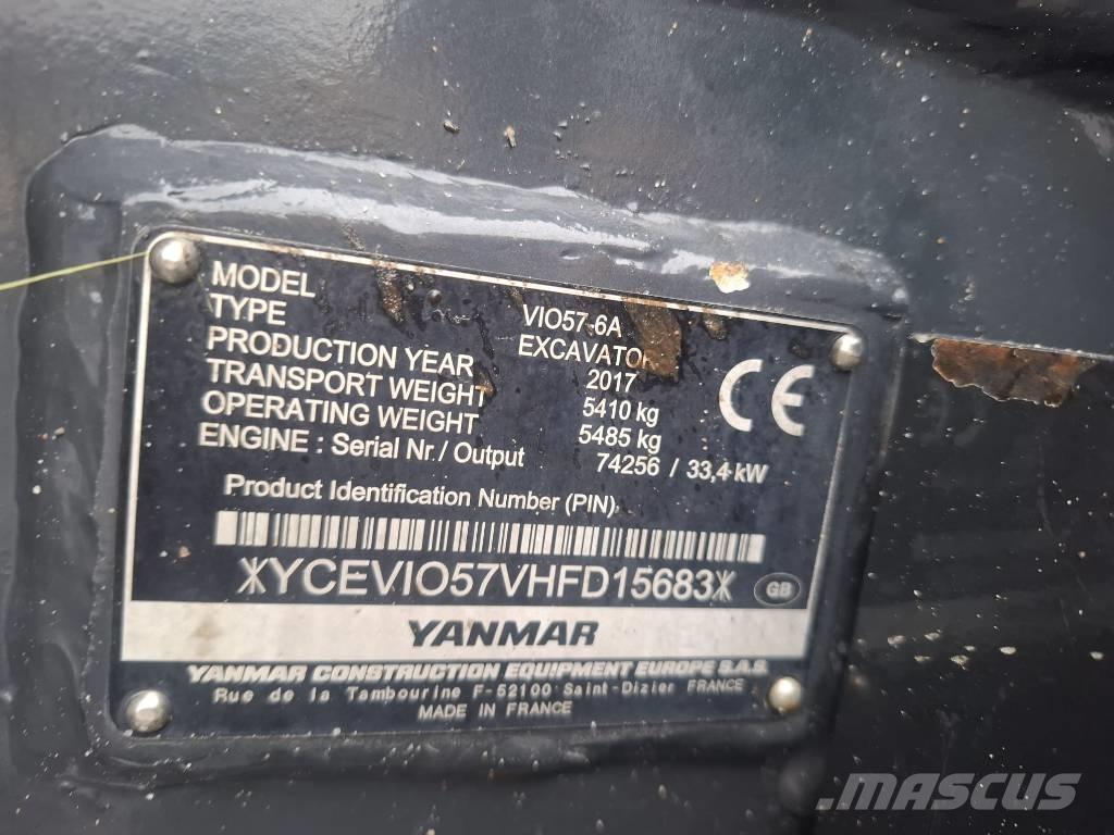 Yanmar Vio 57-6A Mini pelle < 7t