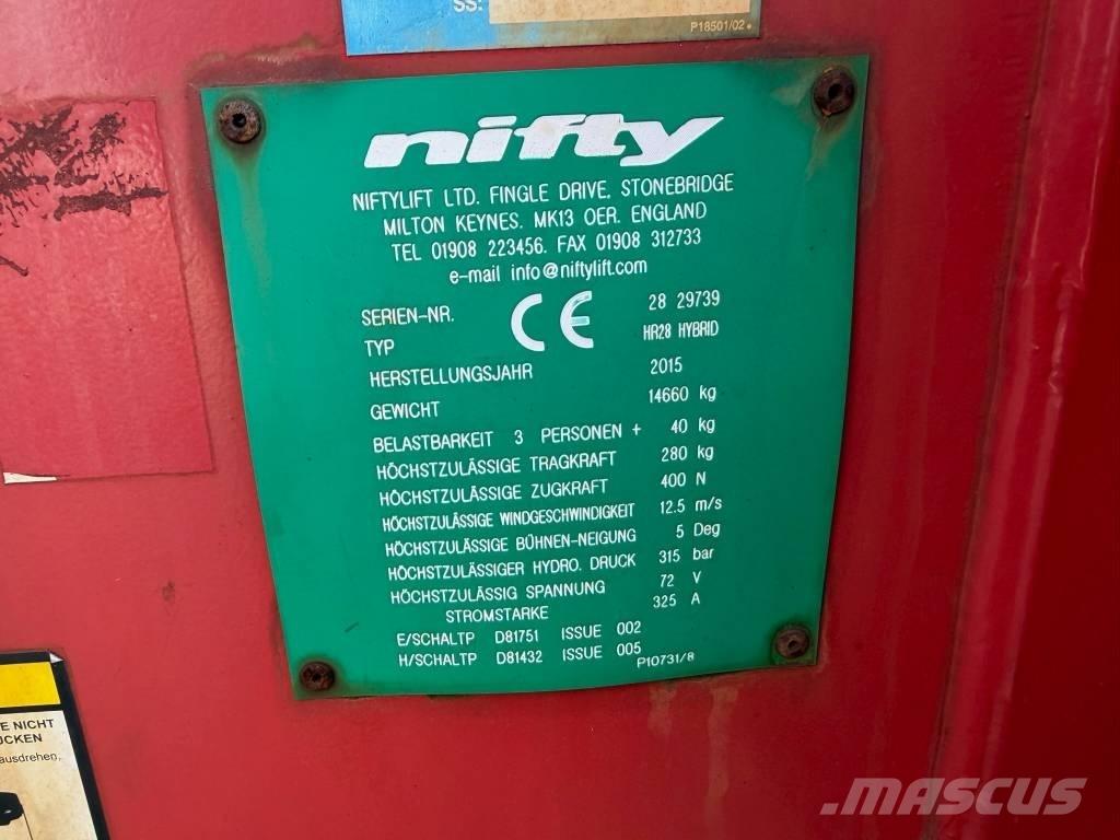 Niftylift HR 28 Nacelles articulées