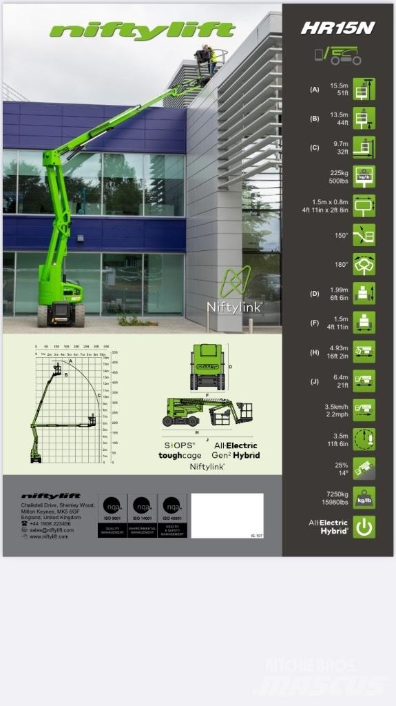 Niftylift HR 15NE Nacelles articulées
