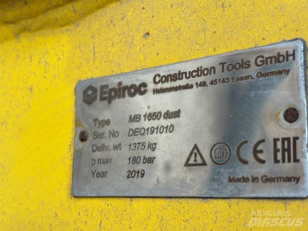 Epiroc MB 1650 Dust Marteau hydraulique