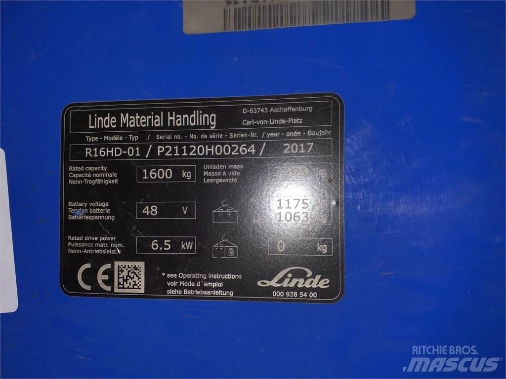 Linde R16HD Chariot à mât rétractable