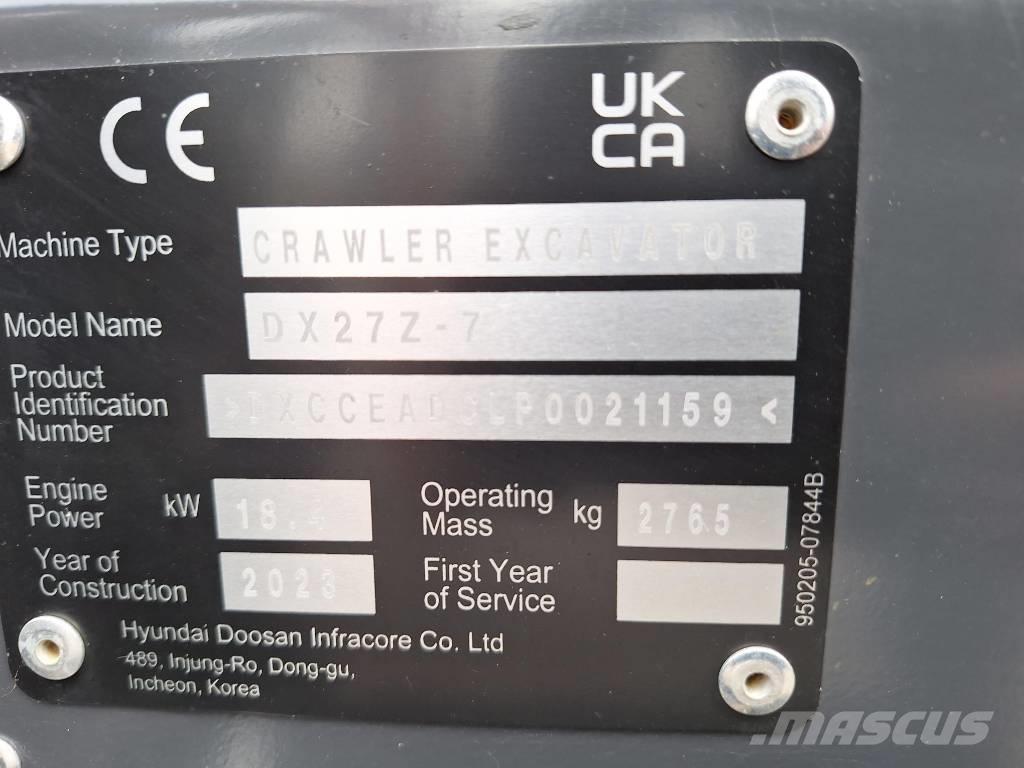 Develon DX 27 Z-7 Mini pelle < 7t