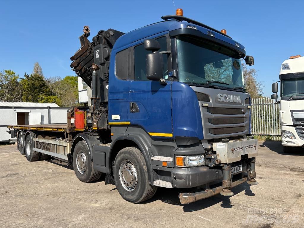 Scania R 440 Camion plateau ridelle avec grue