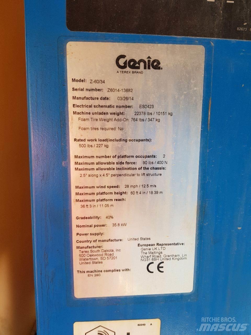 Genie Z60 Nacelles articulées