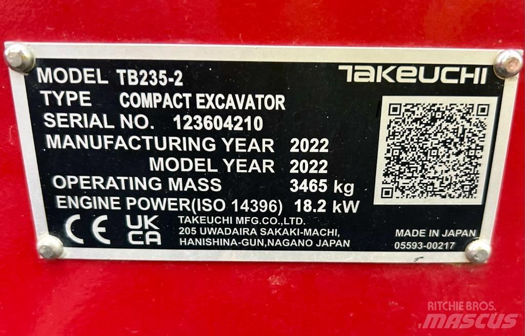 Takeuchi TB 235-2 V3 Mini pelle < 7t
