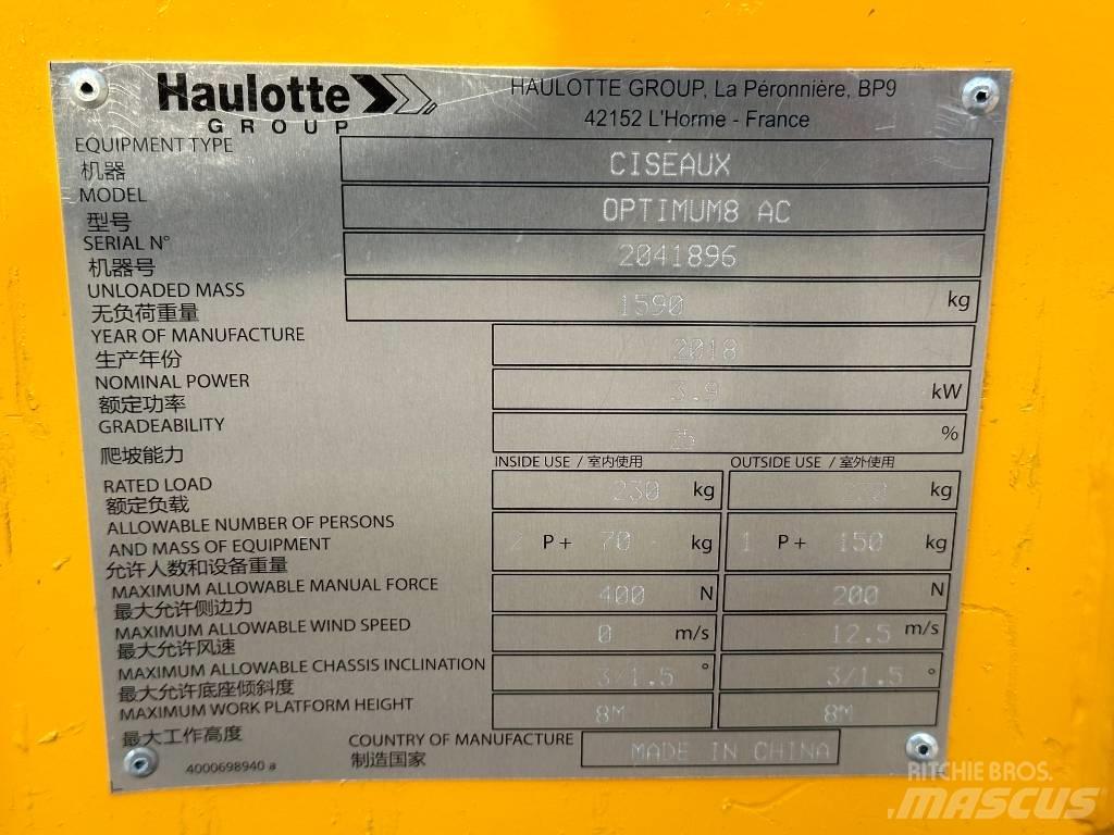 Haulotte OPTIMUM 8 Nacelle ciseaux