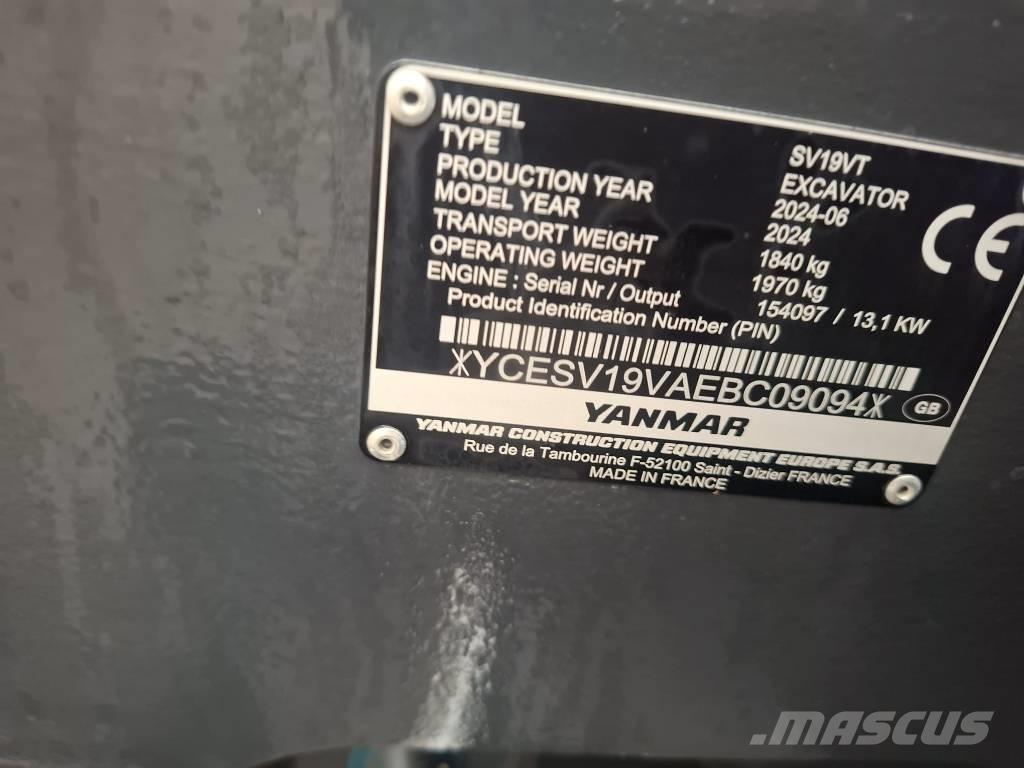 Yanmar SV 19 VT Mini pelle < 7t