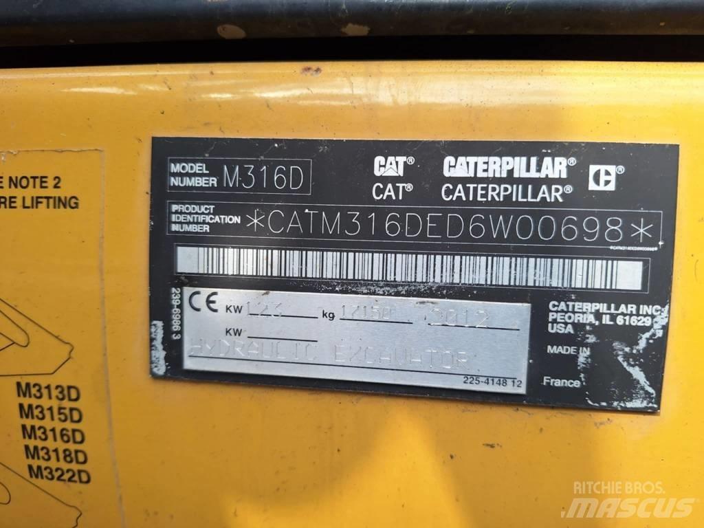CAT M 316 D Pelle sur pneus