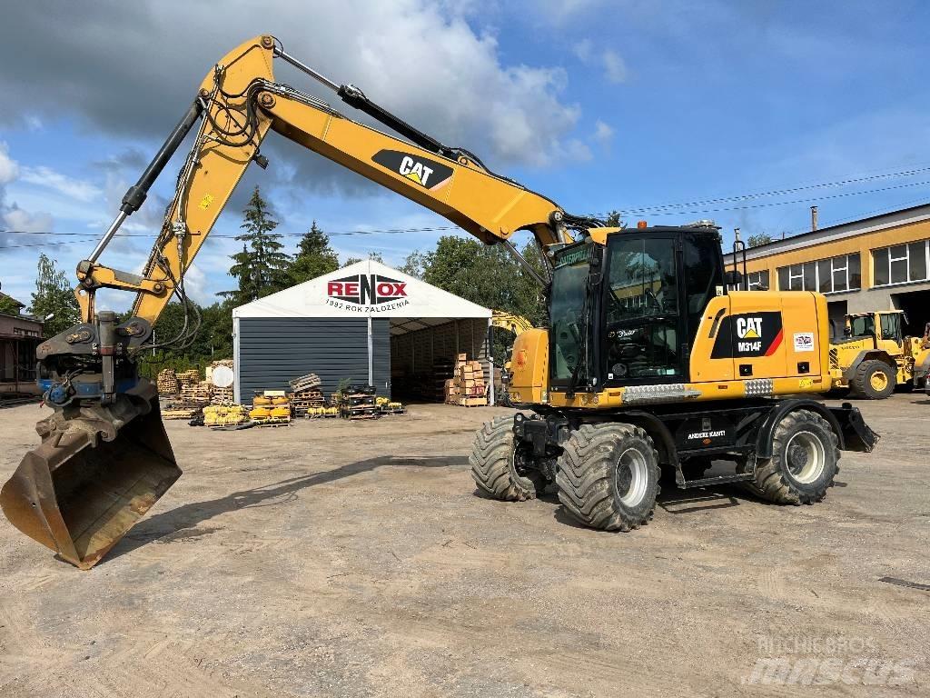 CAT M 314 F Pelle sur pneus