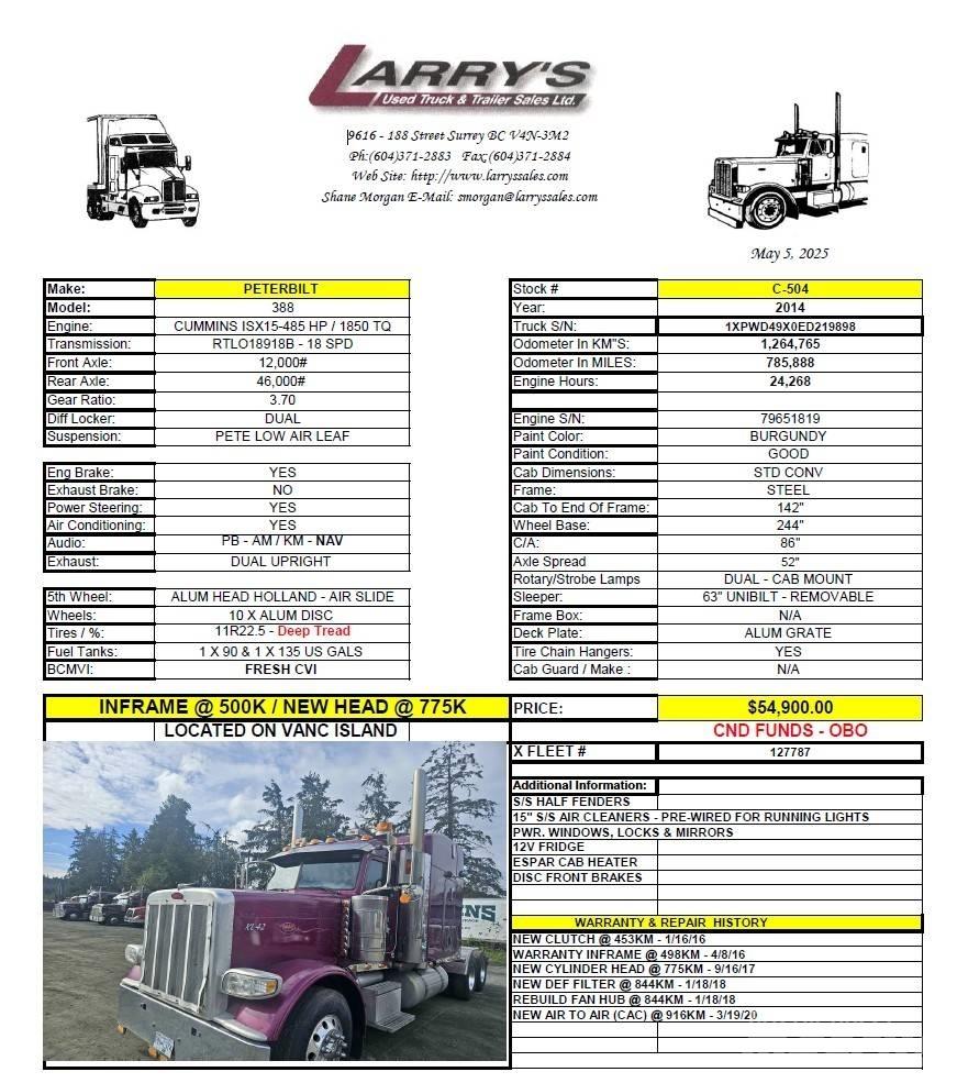Peterbilt 388 Tracteur routier