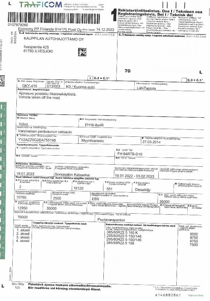 Volvo FH16 Camion grumier