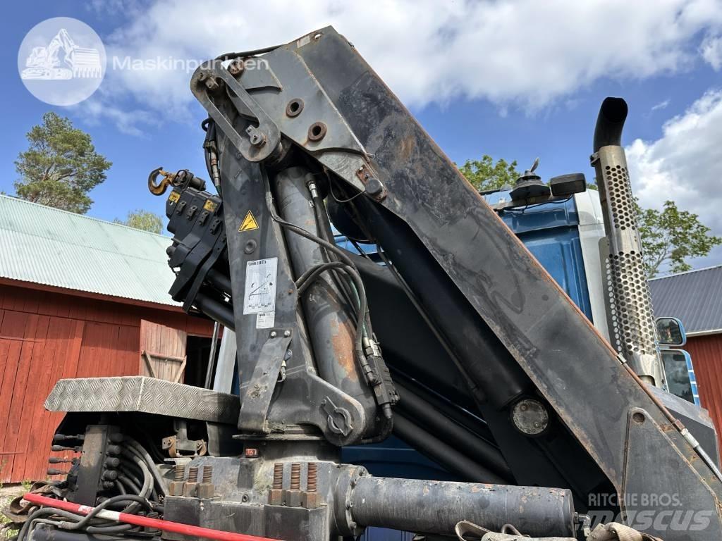Scania P 114-380 Camion plateau ridelle avec grue