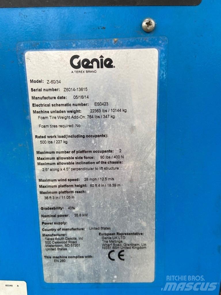Genie Z 60/34 RT Nacelles articulées