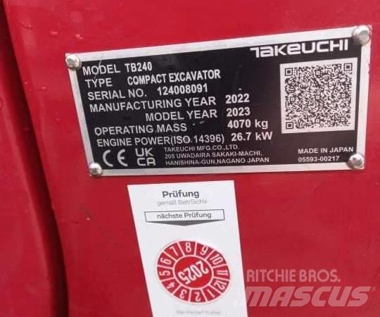 Takeuchi TB 240 DPF Mini pelle < 7t