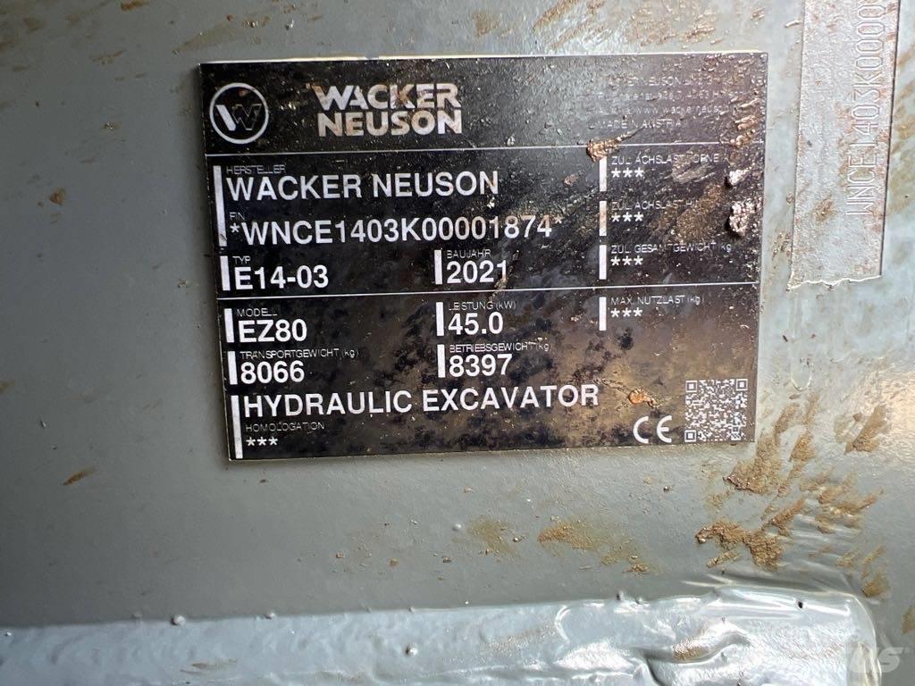 Wacker Neuson EZ80 Pelle sur chenilles