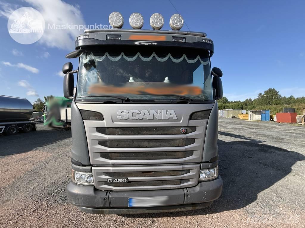 Scania G 450 LB Camion plateau ridelle avec grue