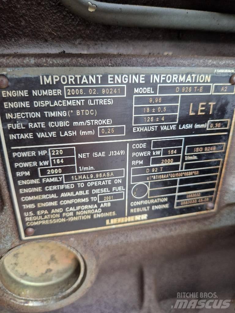 Liebherr D926 TE A2 Moteur