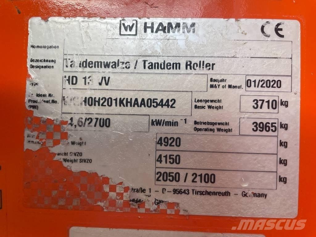 Hamm HD 13 VV Rouleaux tandem
