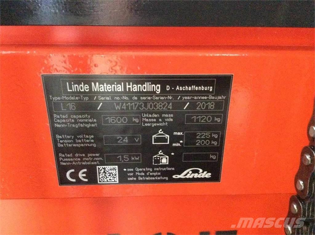 Linde L16 Gerbeurs Automoteurs