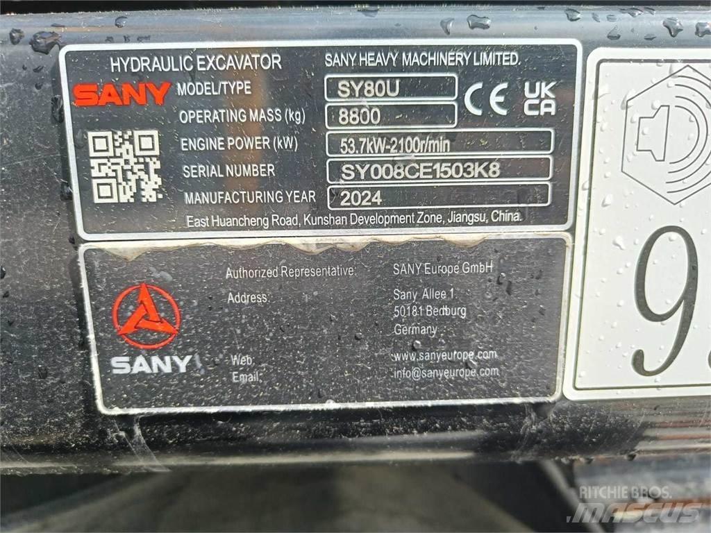 Sany SY80U Mini pelle 7t-12t