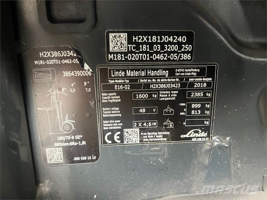 Linde E16 Chariots élévateurs électriques