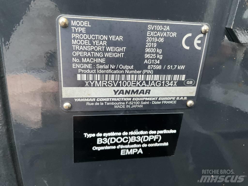 Yanmar SV100-2A Mini pelle 7t-12t