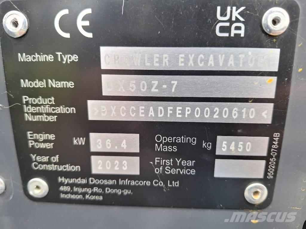 Develon DX 50 Z-7 Mini pelle < 7t