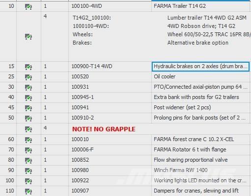 Farma T14G2 C10,2 Remorque grumière