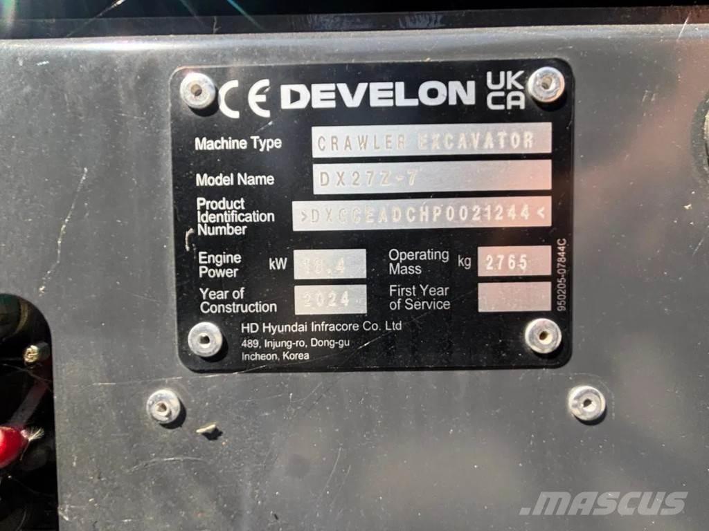 Doosan DX27Z-7 Mini pelle < 7t