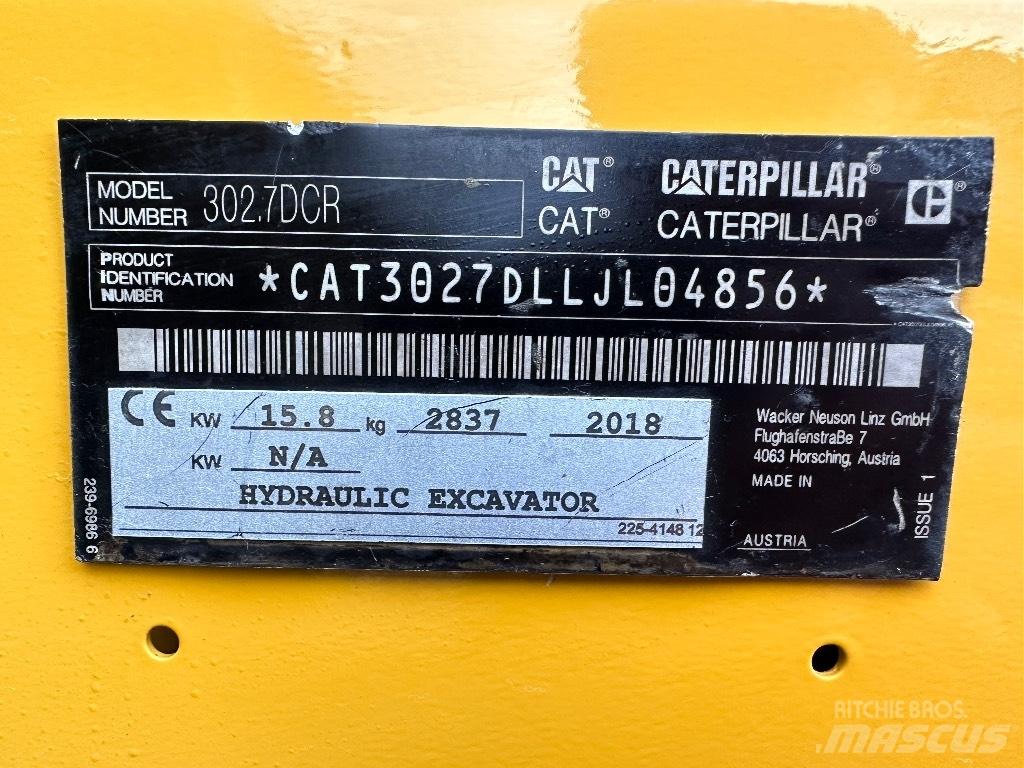 CAT 302.7 D CR Mini pelle < 7t