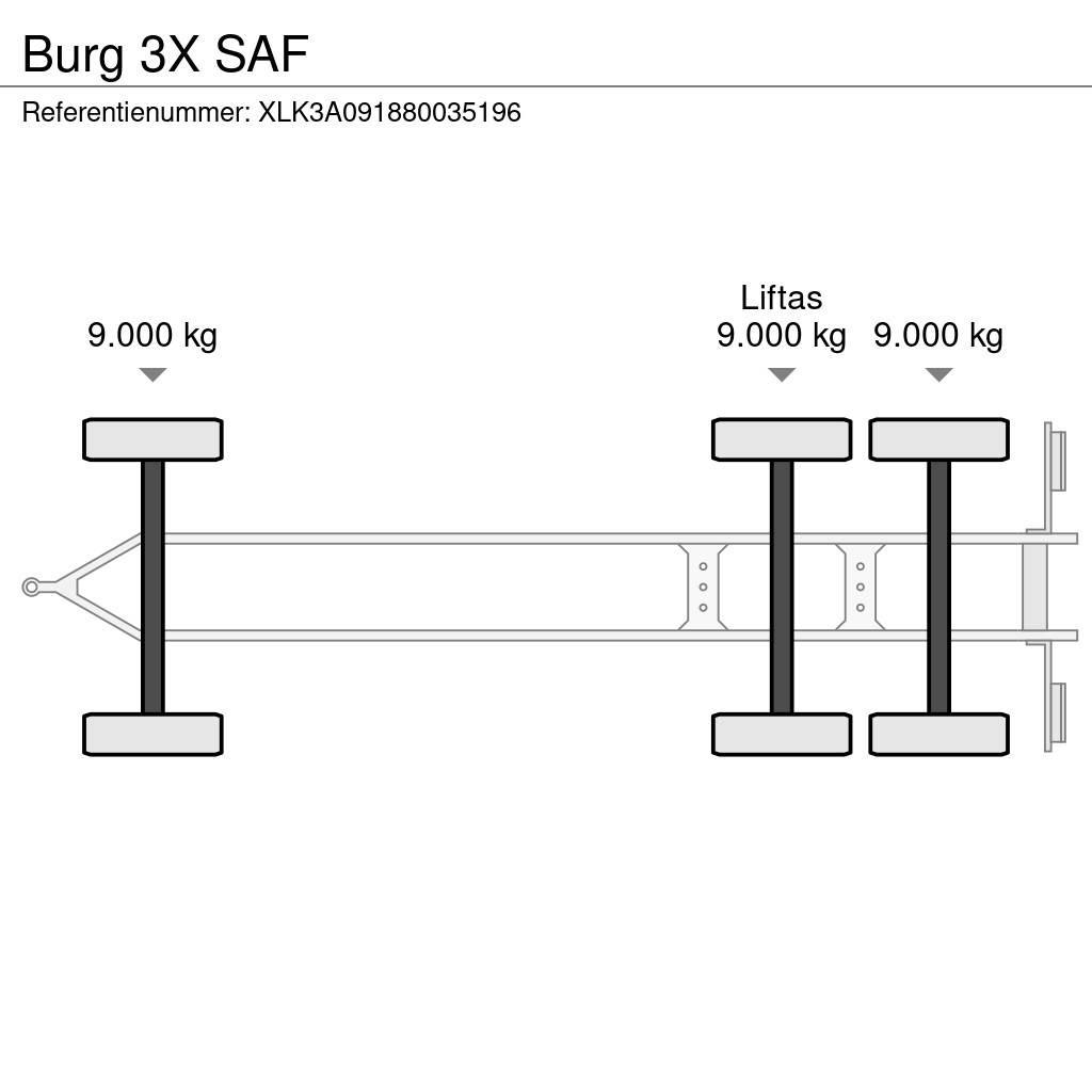 Burg 3X SAF Remorque porte container