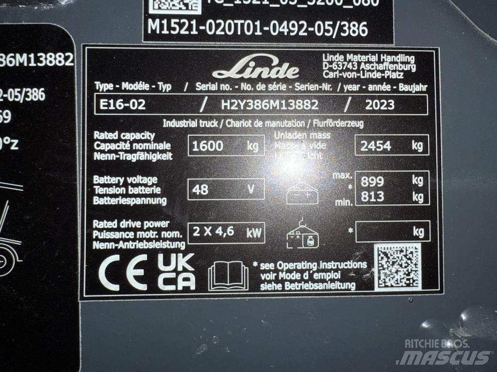 Linde E16/386-02 Chariots élévateurs électriques