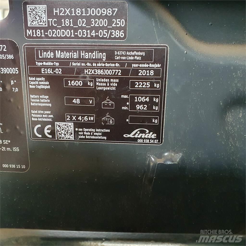 Linde E16L Chariots élévateurs électriques
