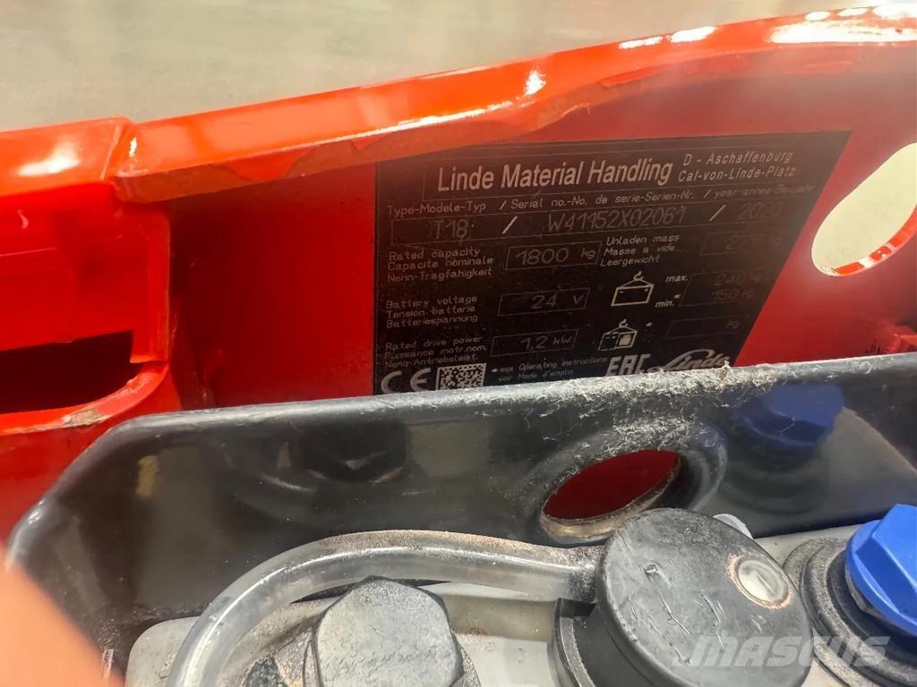 Linde T 18 Transpalette accompagnant