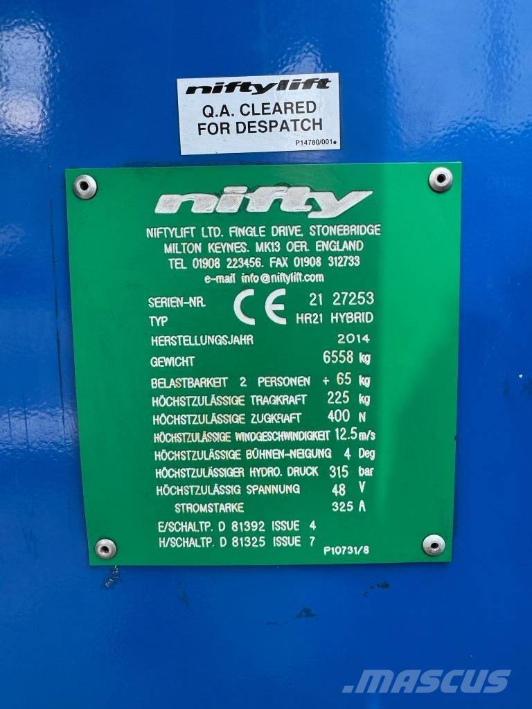 Niftylift HR 21 D E Nacelles articulées
