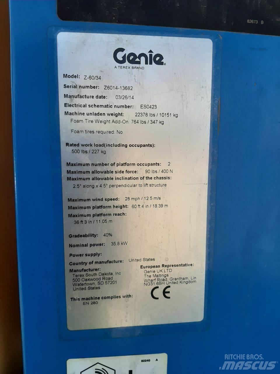 Genie Z60 Nacelles articulées