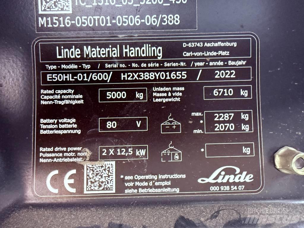 Linde E50/600HL/388 Chariots élévateurs électriques