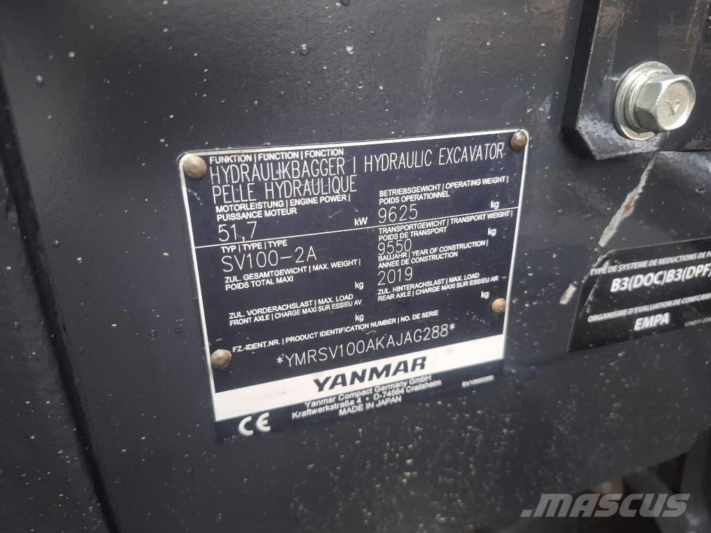 Yanmar SV 100-2A Mini pelle 7t-12t