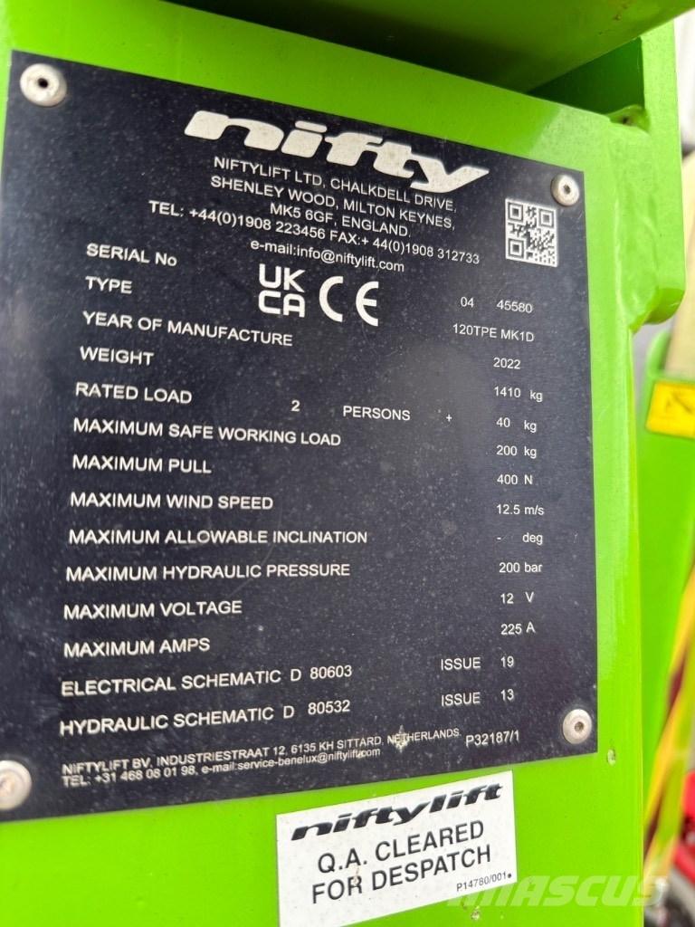 Niftylift 120TPE Remorque nacelle