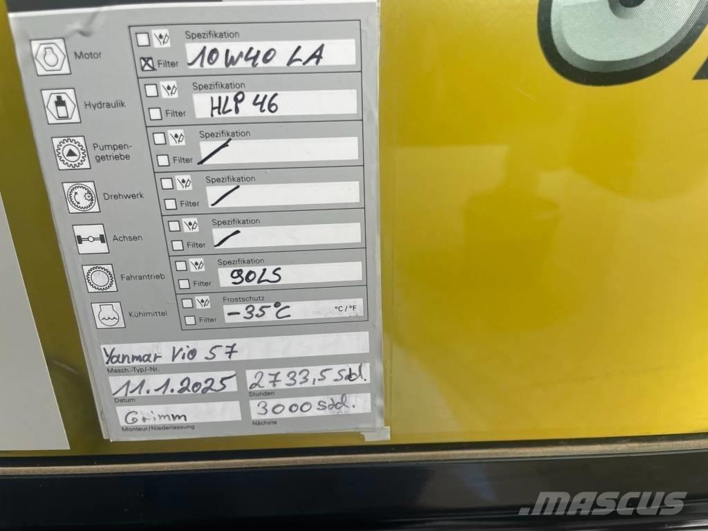 Yanmar Vio 57 - 6A Mini pelle < 7t