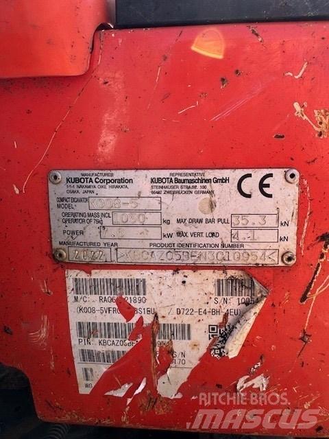 Kubota K 008-5 Mini pelle < 7t