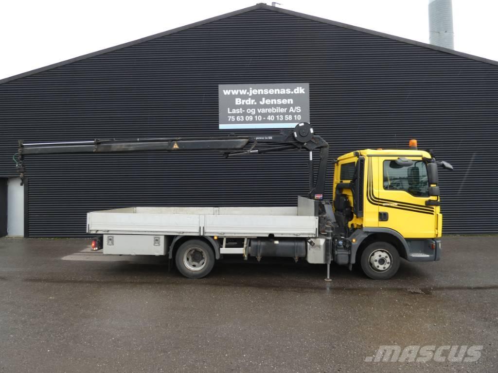 MAN TGL 8.190 Camion plateau ridelle avec grue