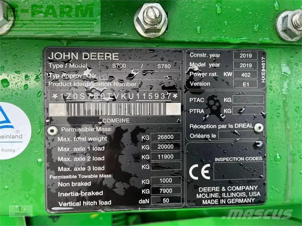 John Deere s 780i Moissonneuse batteuse