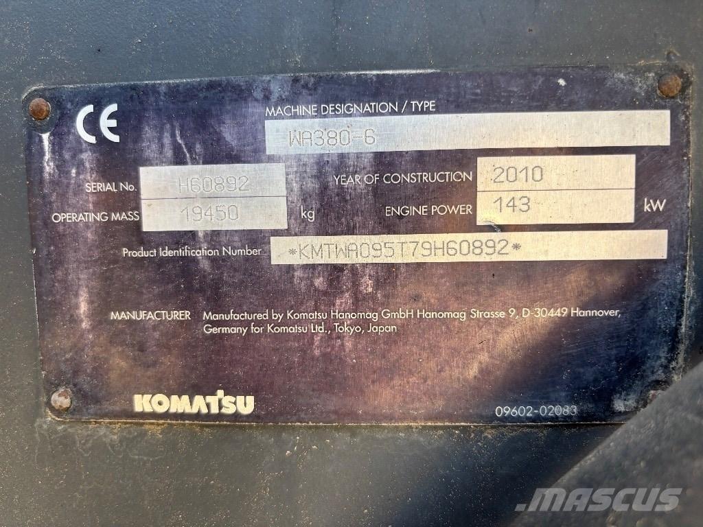 Komatsu WA 380-6 Chargeuse sur pneus