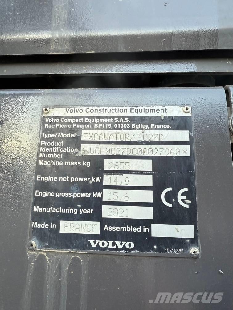 Volvo EC 27 D Mini pelle < 7t