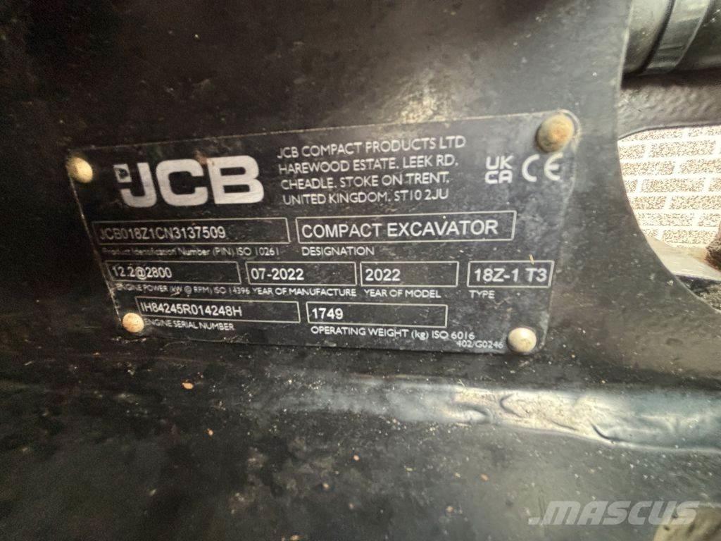 JCB 18Z Mini pelle < 7t