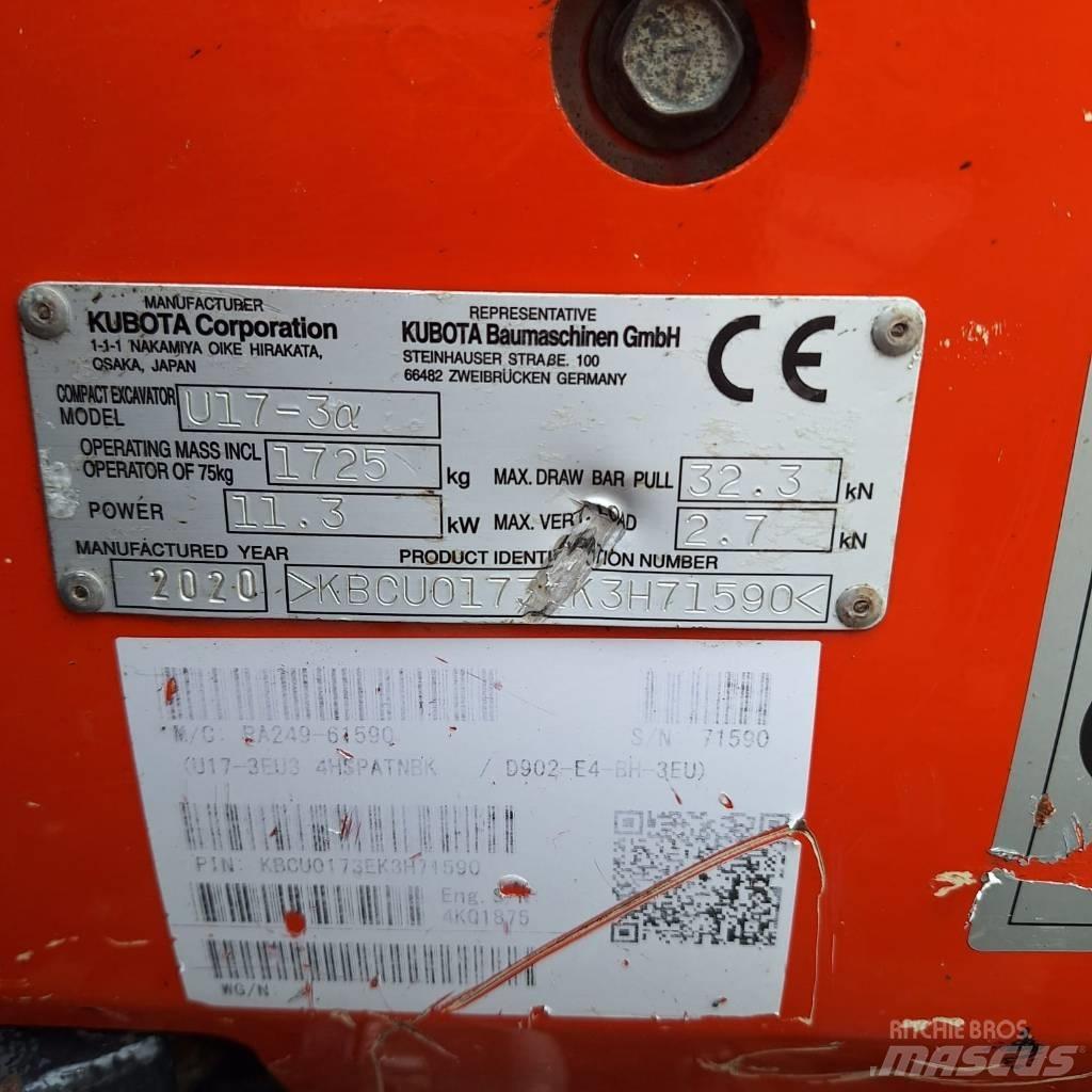 Kubota U 17-3 Mini pelle < 7t